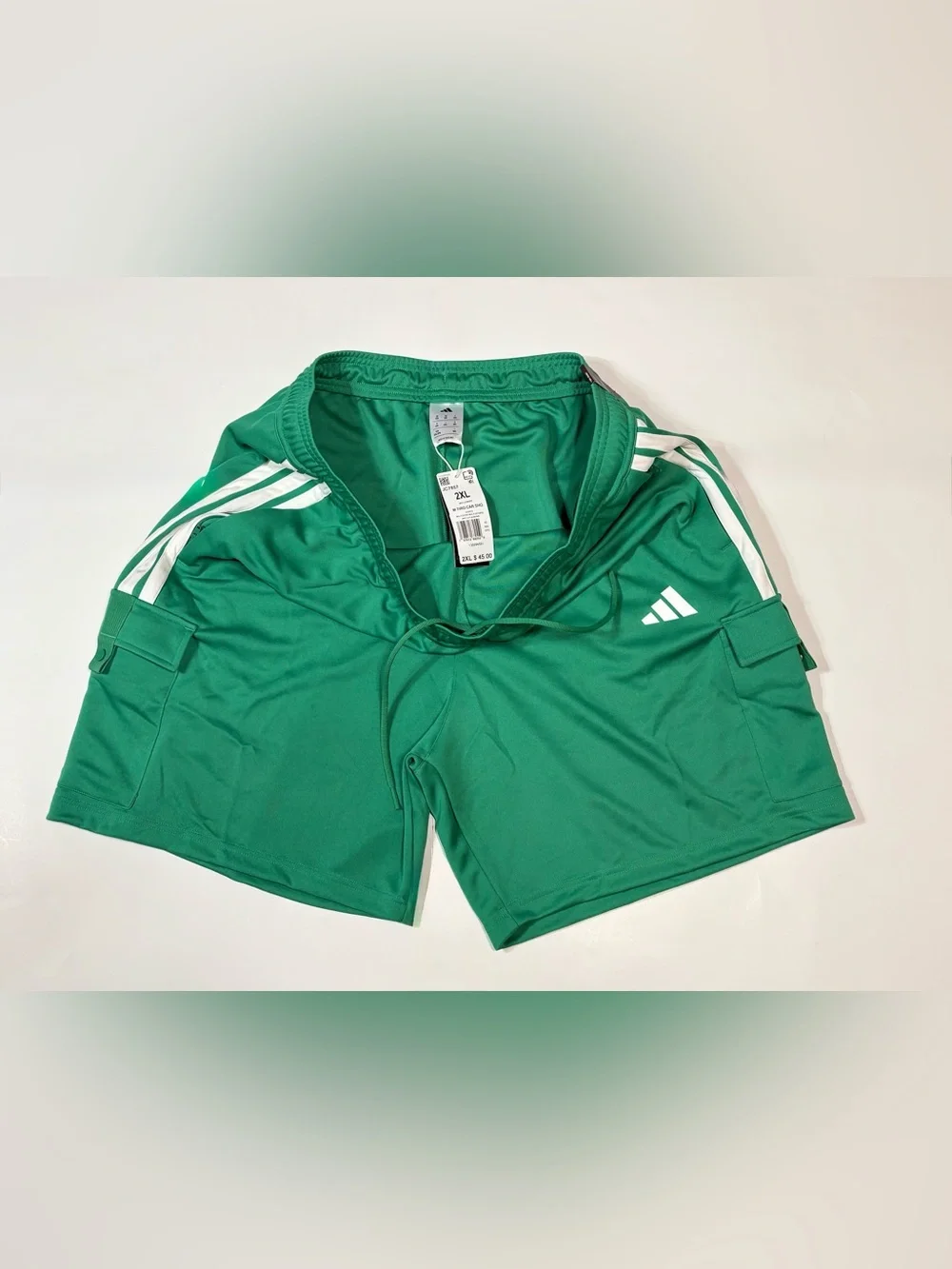adidas originals Green Men’s 2XL Athletic Shorts with White Side Stripes